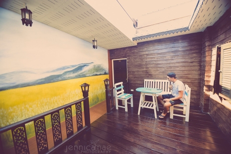Cute little sun deck at our guesthouse.